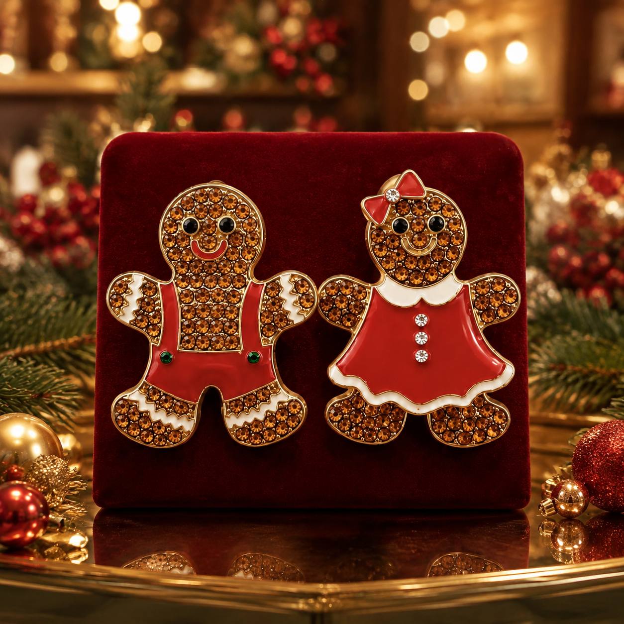 Aretes Galletas Overall y Vestido, 8cm · Accesorios Navideños · Santa Shop Guatemala