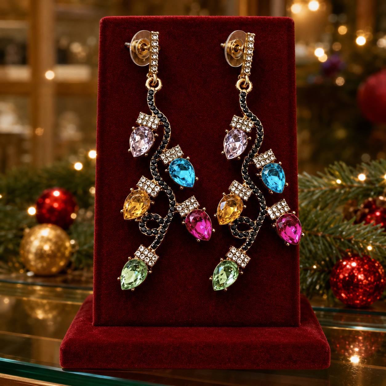 Aretes Luces, 10cm · Accesorios Navideños · Santa Shop Guatemala