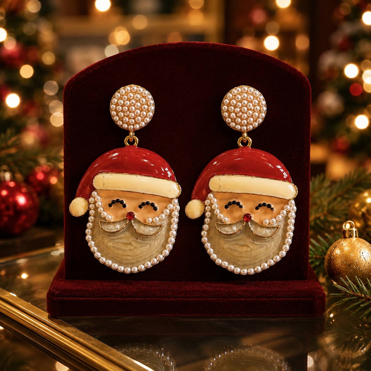 Aretes Santa Grande, 8cm · Accesorios Navideños · Santa Shop Guatemala