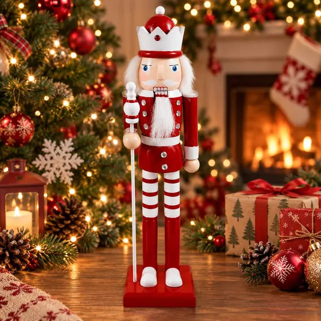 Rojo y Blanco bastón 40cm · Cascanueces · Santa Shop Guatemala
