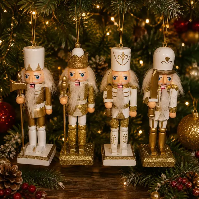 Set Dorado Glitter 14cm · Cascanueces · Santa Shop Guatemala