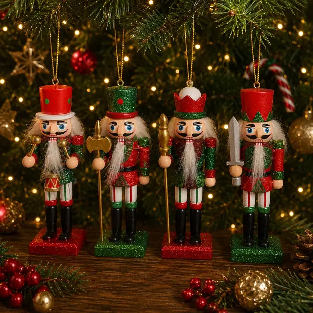 Set Verde Glitter 14cm · Cascanueces · Santa Shop Guatemala