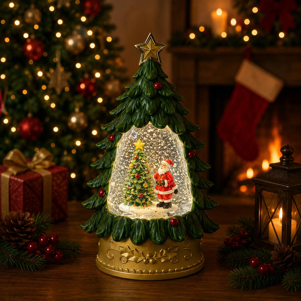 Arbolito Santa, 25cm · Globos de Nieve · Santa Shop Guatemala