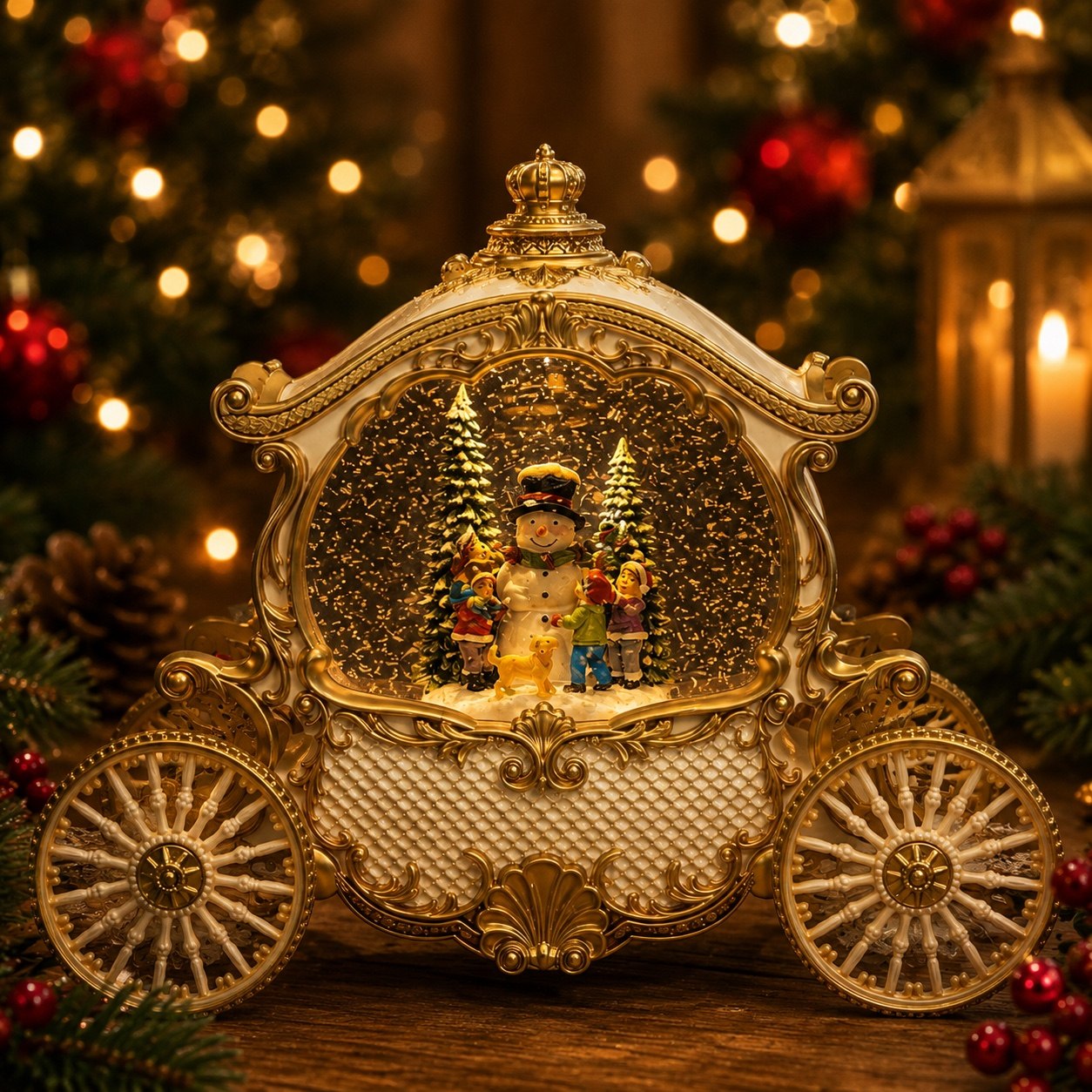Carroza Blanca, 30cm · Globos de Nieve · Santa Shop Guatemala