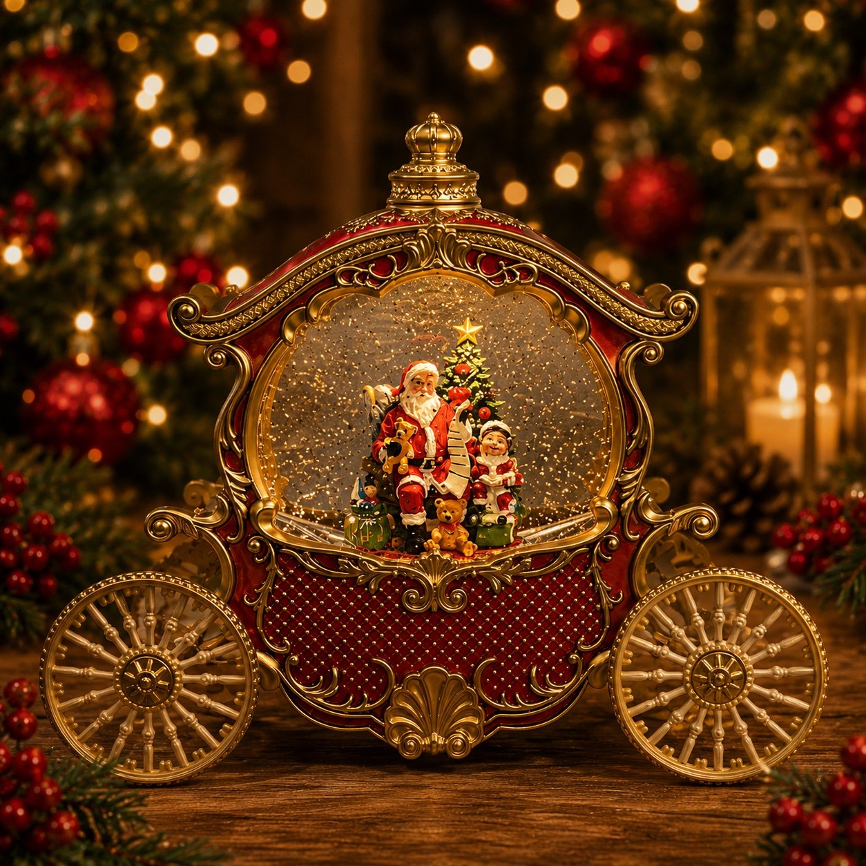 Carroza Roja, 30cm · Globos de Nieve · Santa Shop Guatemala