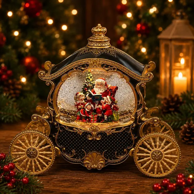 Carroza Santa y Niños, 30cm · Globos de Nieve · Santa Shop Guatemala