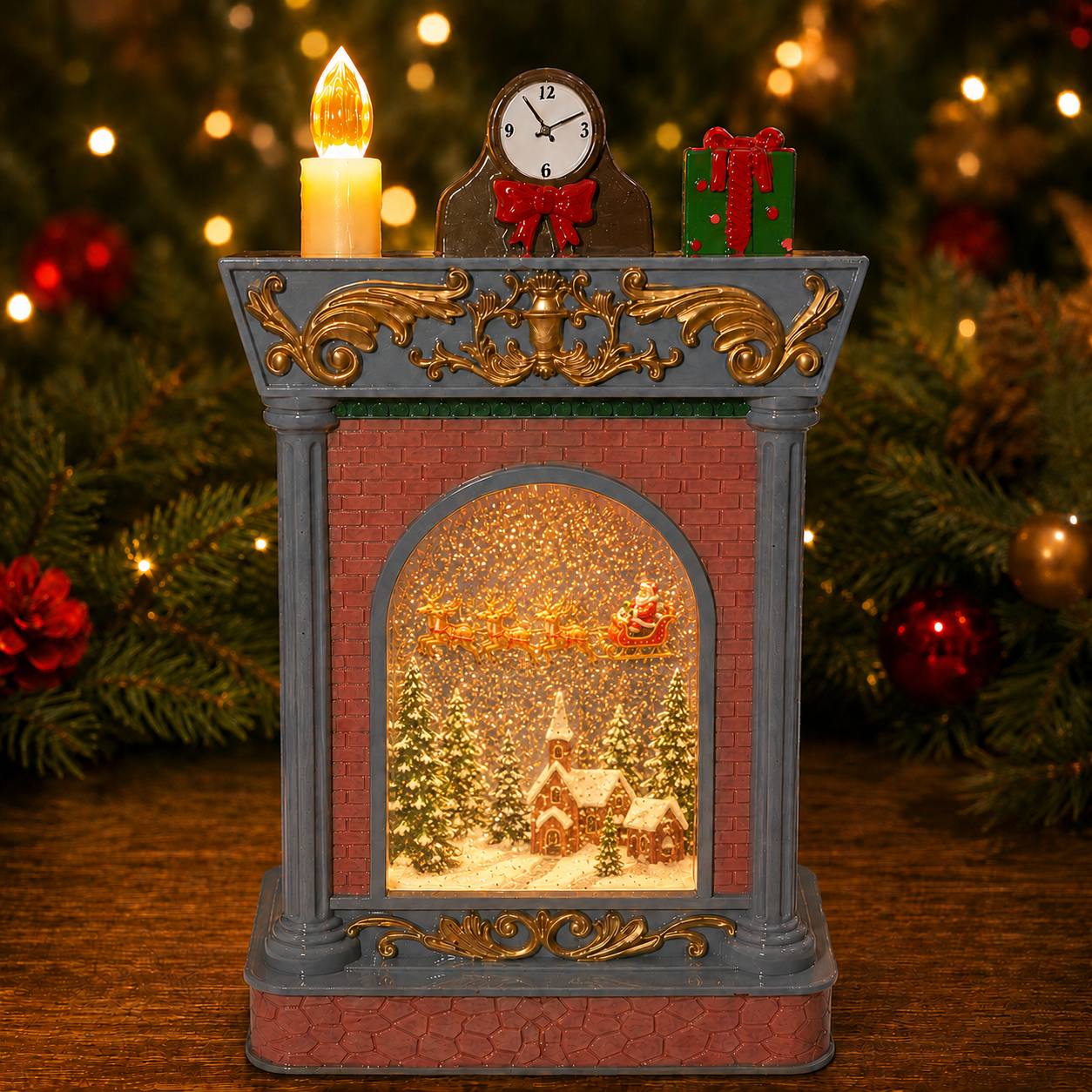Chimenea Trineo, 30cm · Globos de Nieve · Santa Shop Guatemala