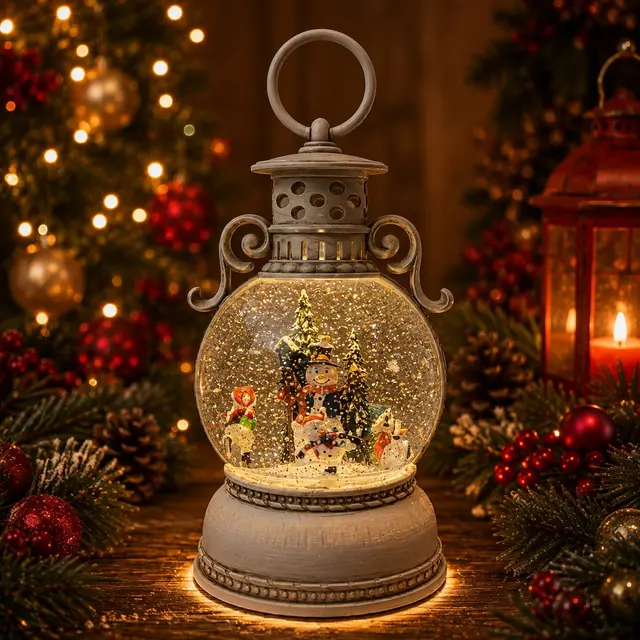 Farol Bolita Frosty, 28cm · Globos de Nieve · Santa Shop Guatemala