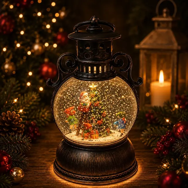 Farol Bolita Santa, 28cm · Globos de Nieve · Santa Shop Guatemala