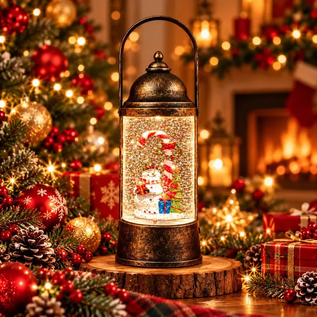 Farol Cilindro Frosty, 30cm · Globos de Nieve · Santa Shop Guatemala