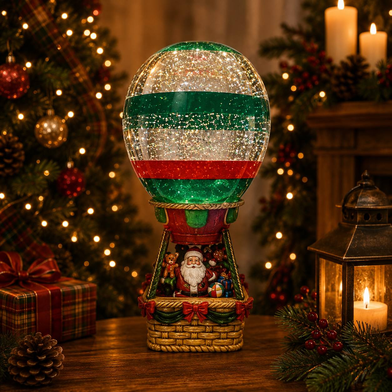 Globo Aerostático Osito Santa, 30cm · Globos de Nieve · Santa Shop Guatemala