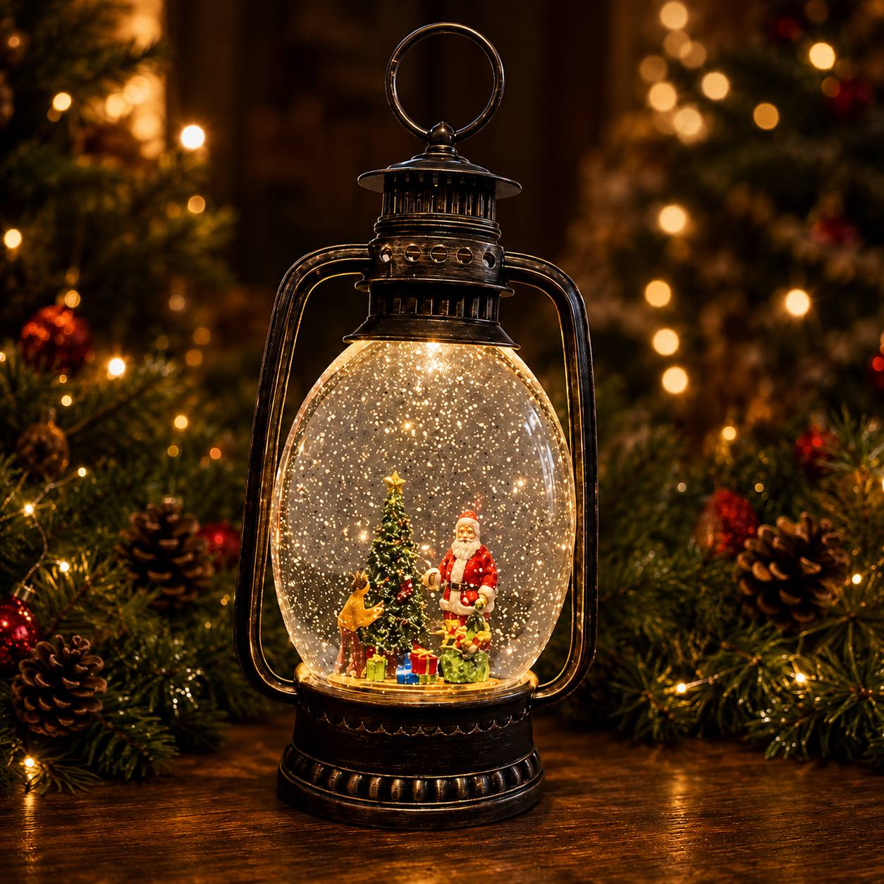 Quinqué Alto Santa, 40cm · Globos de Nieve · Santa Shop Guatemala