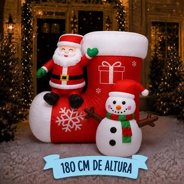Bota Santa y Frosty, 180cm · Inflables · Santa Shop Guatemala