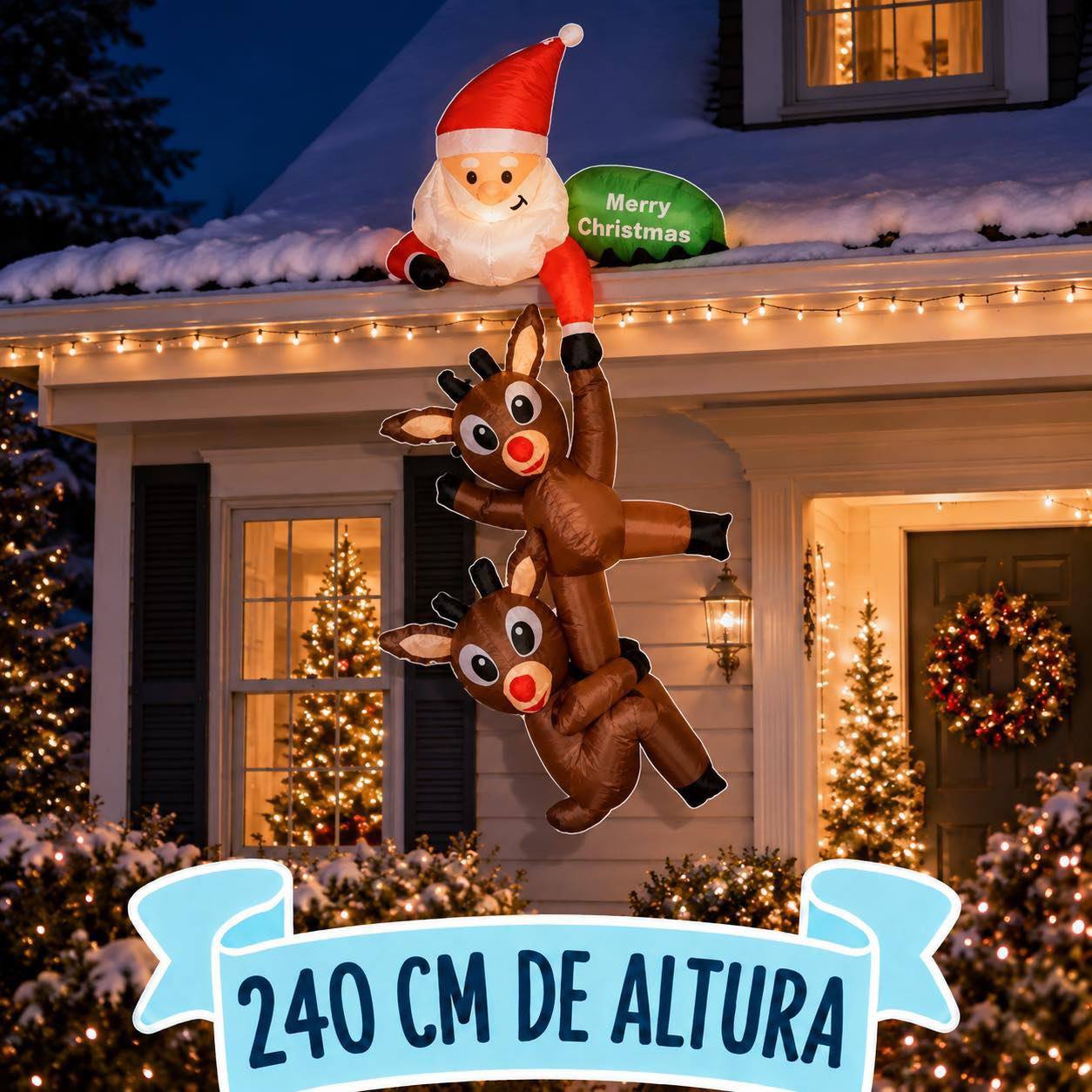 Santa con renos, 240cm · Inflables · Santa Shop Guatemala