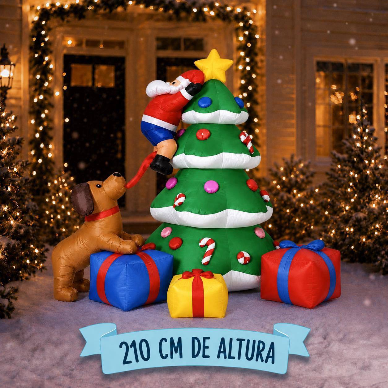 Santa y Perro, 210cm · Inflables · Santa Shop Guatemala