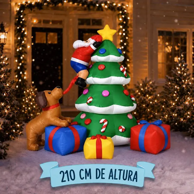 Santa y Perro, 210cm · Inflables · Santa Shop Guatemala