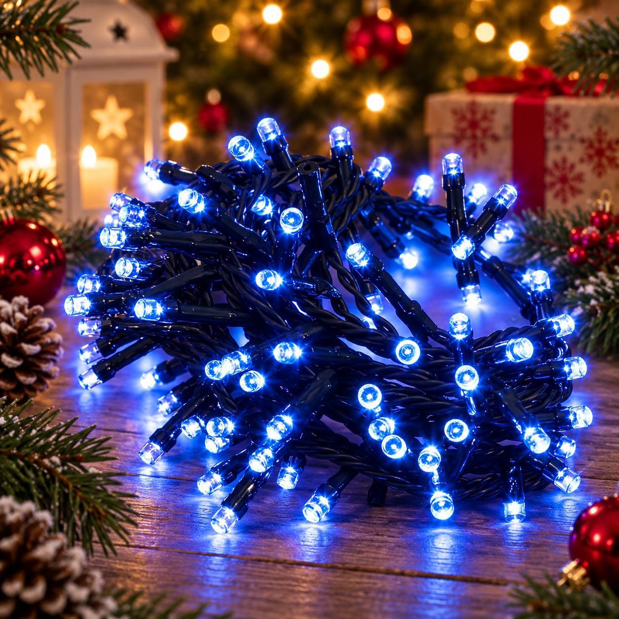 Serie de luces azules, 7m · Luces de Navidad · Santa Shop Guatemala