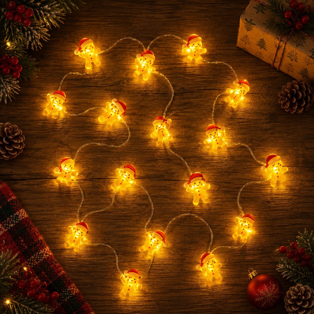 Serie de luces gingerman, 2m · Luces de Navidad · Santa Shop Guatemala
