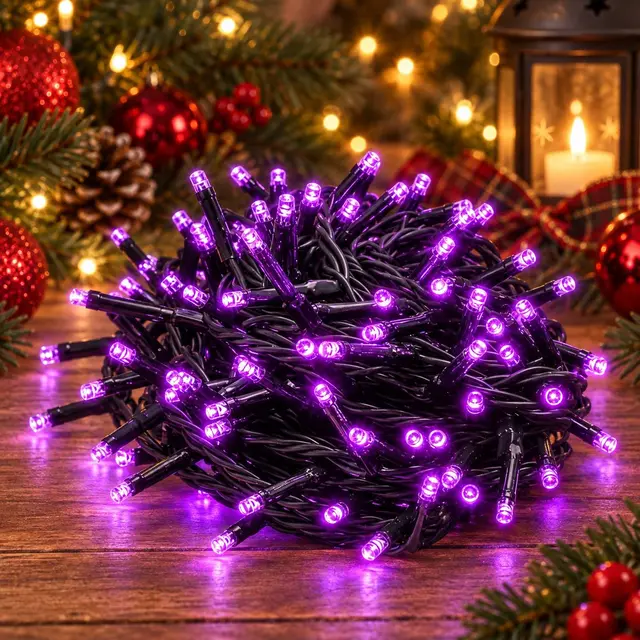 Serie de luces morada, 7m · Luces de Navidad · Santa Shop Guatemala
