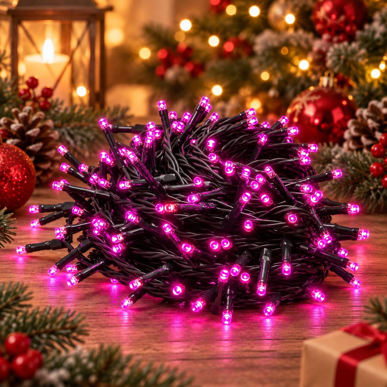 Serie de luces rosada, 7m · Luces de Navidad · Santa Shop Guatemala