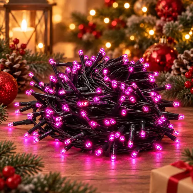 Serie de luces rosada, 7m · Luces de Navidad · Santa Shop Guatemala