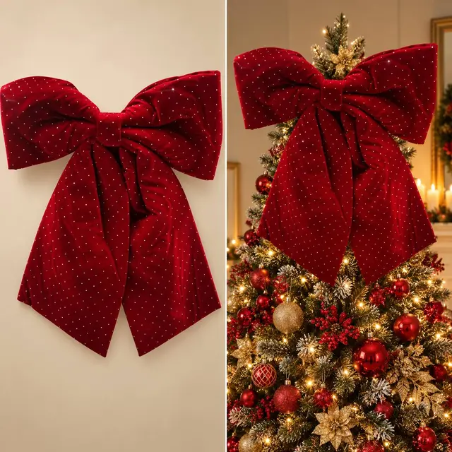 Moña Roja Grande con Brillos, 65cm · Novedades · Santa Shop Guatemala