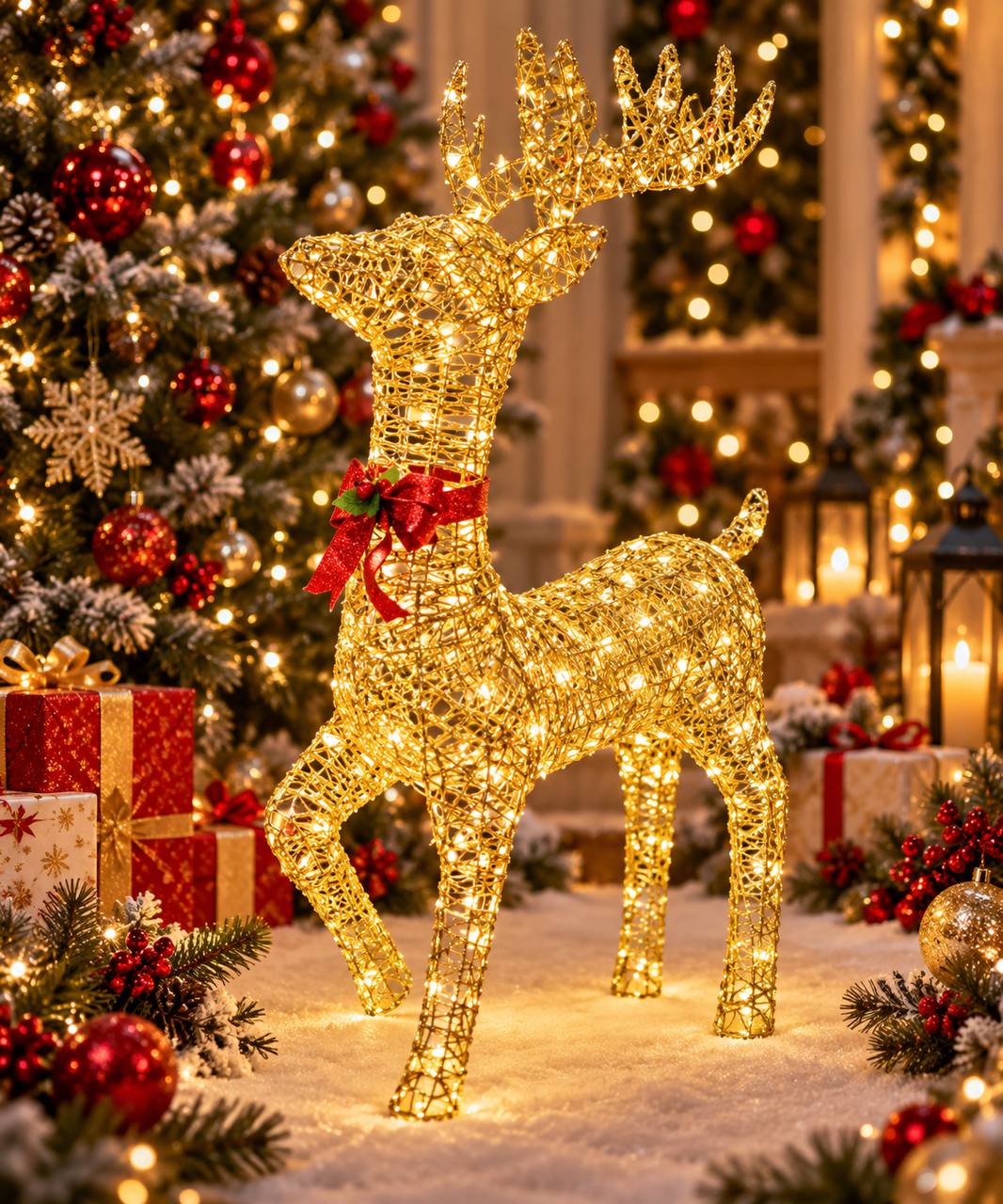 Reno Dorado Alambre Iluminado, 60cm · Novedades · Santa Shop Guatemala