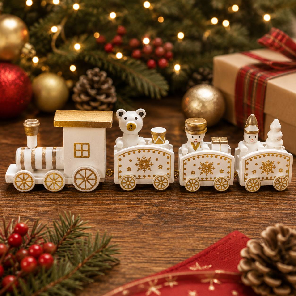 Tren Blanco con Dorado, 20.5cm · Novedades · Santa Shop Guatemala