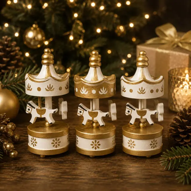 Trío de Carruseles Dorados, 12cm · Novedades · Santa Shop Guatemala