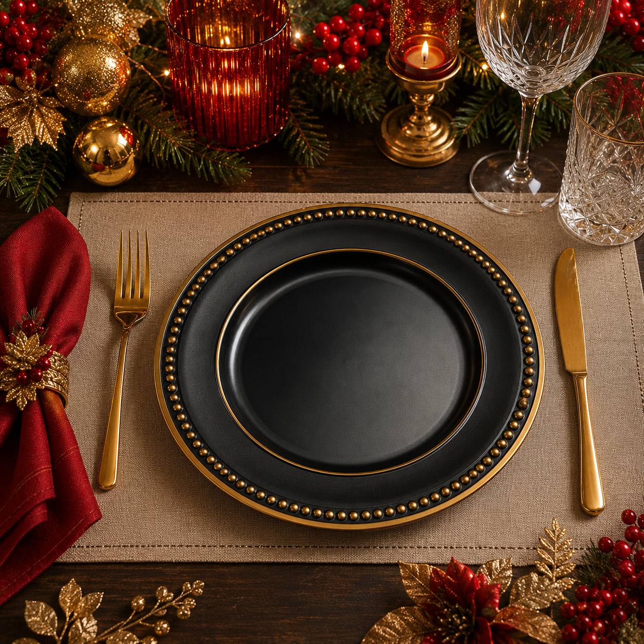 Baja Plato Azul Oscuro, 33cm · Platos y Mesa · Santa Shop Guatemala