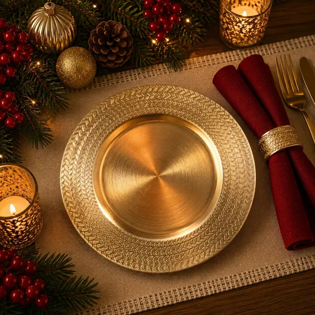 Baja Plato Dorado Brillante · Platos y Mesa · Santa Shop Guatemala