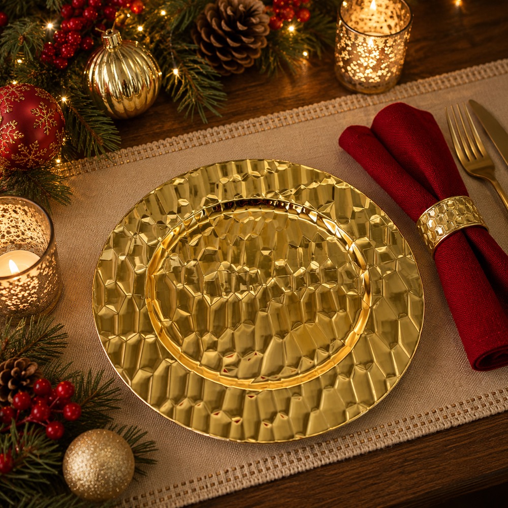 Baja Plato Dorado Martillado · Platos y Mesa · Santa Shop Guatemala