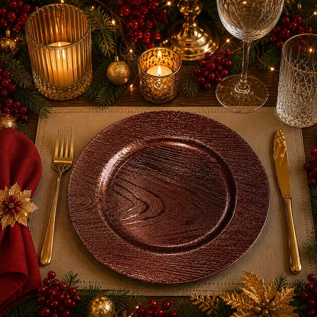 Baja Platos Amaderado, 33cm · Platos y Mesa · Santa Shop Guatemala