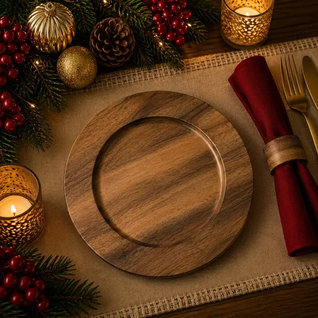 Baja Platos Imitación Madera, 33cm · Platos y Mesa · Santa Shop Guatemala