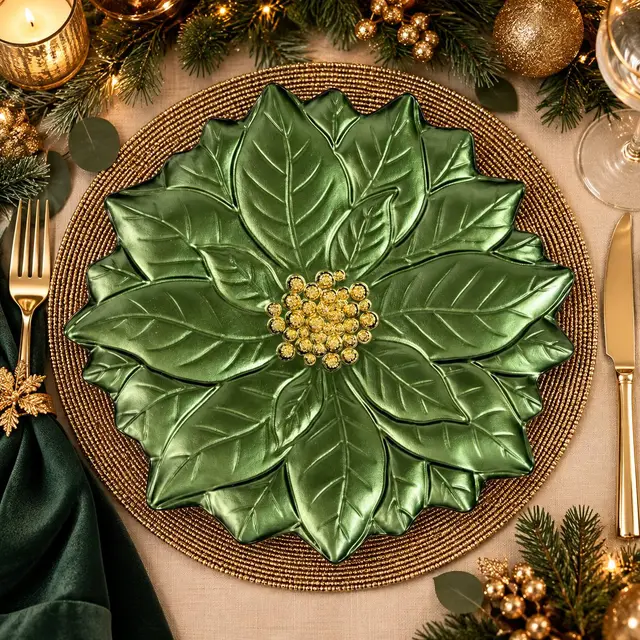 Baja Platos Pascua Vidrio Verde, 32cm · Platos y Mesa · Santa Shop Guatemala