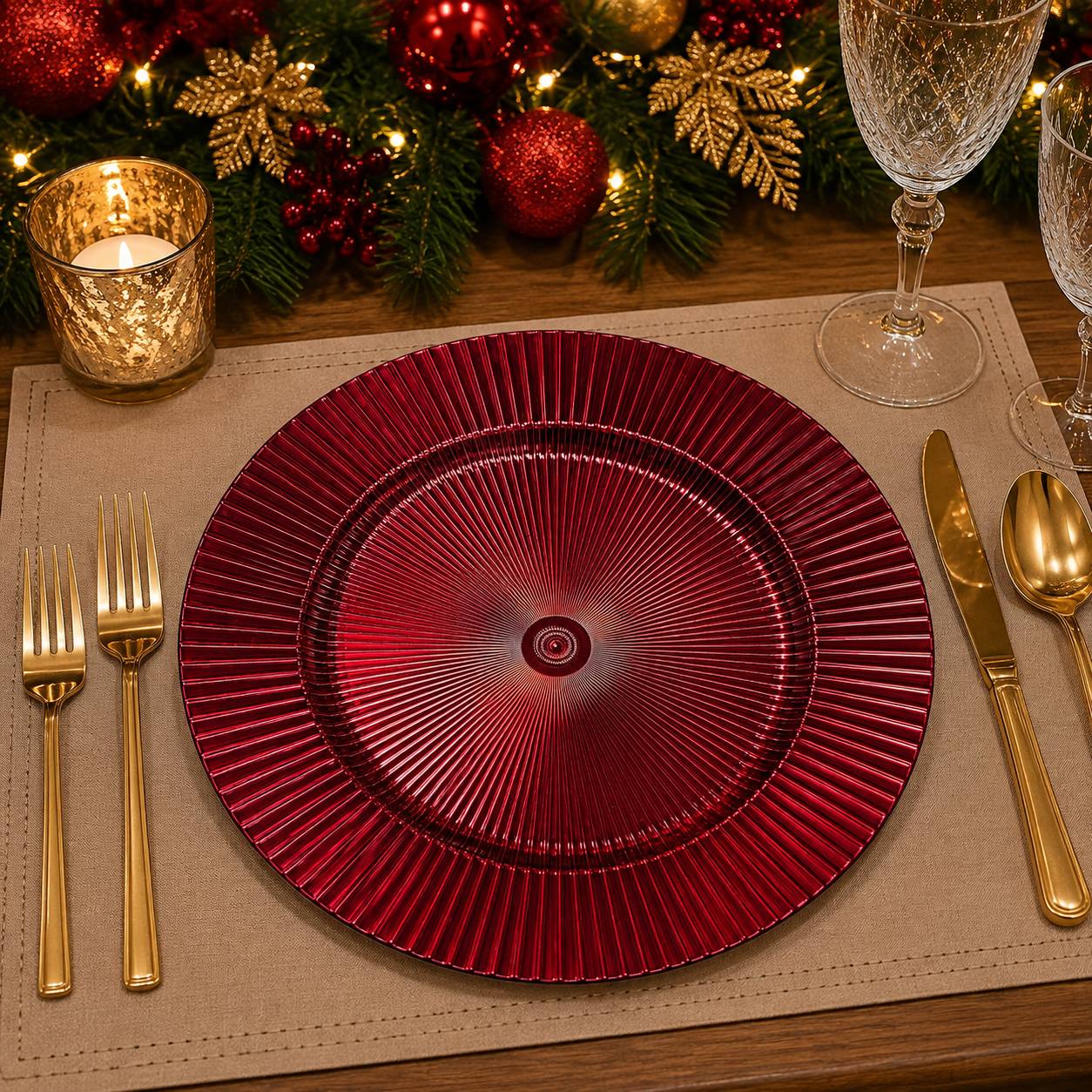 Baja Platos Rojon Asterisco, 33cm · Platos y Mesa · Santa Shop Guatemala