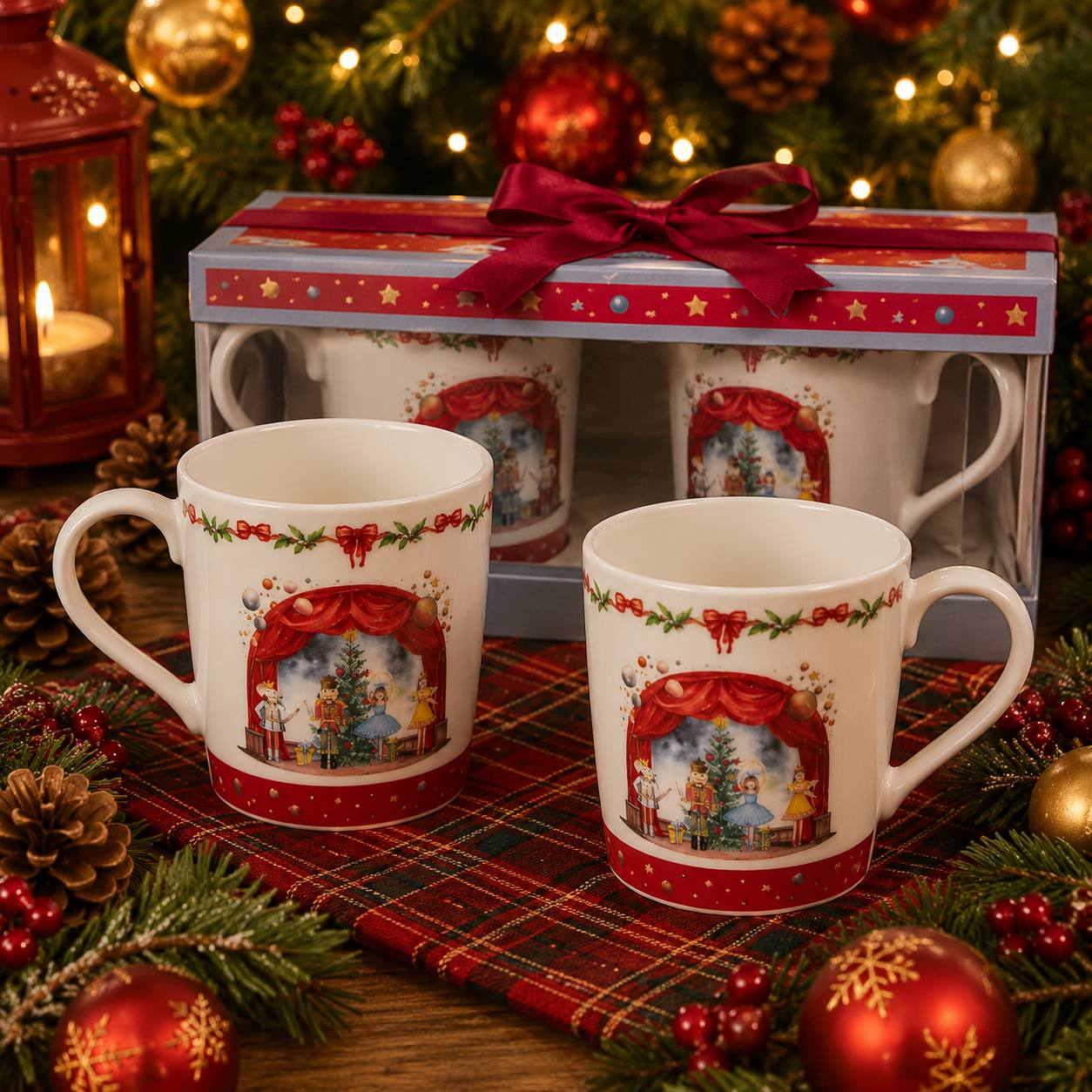 Dúo de Tazas Cascanueces · Platos y Mesa · Santa Shop Guatemala