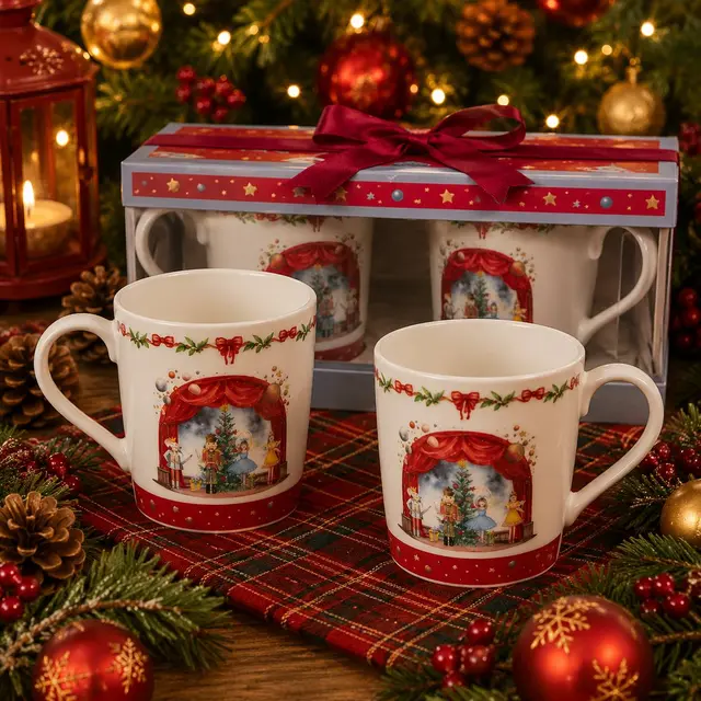 Dúo de Tazas Cascanueces · Platos y Mesa · Santa Shop Guatemala