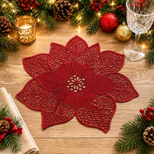 Individual pascua roja, 45cm · Platos y Mesa · Santa Shop Guatemala