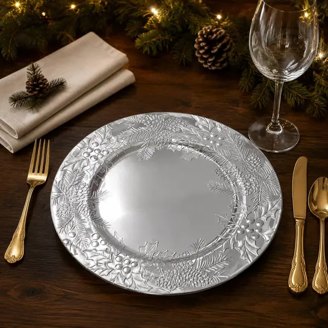 Plateado Navidad · Platos y Mesa · Santa Shop Guatemala