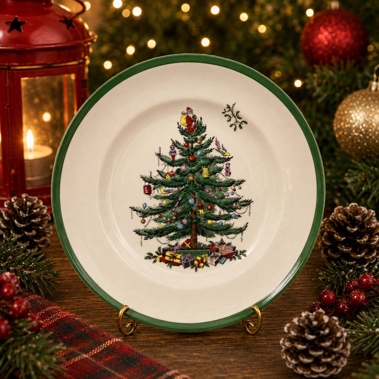 Plato árbol decorado, 11plg · Platos y Mesa · Santa Shop Guatemala