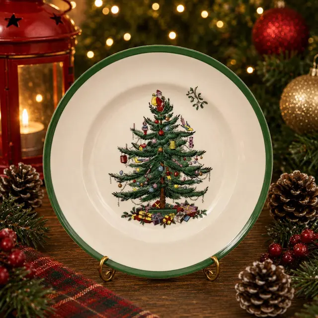 Plato árbol decorado, 11plg · Platos y Mesa · Santa Shop Guatemala