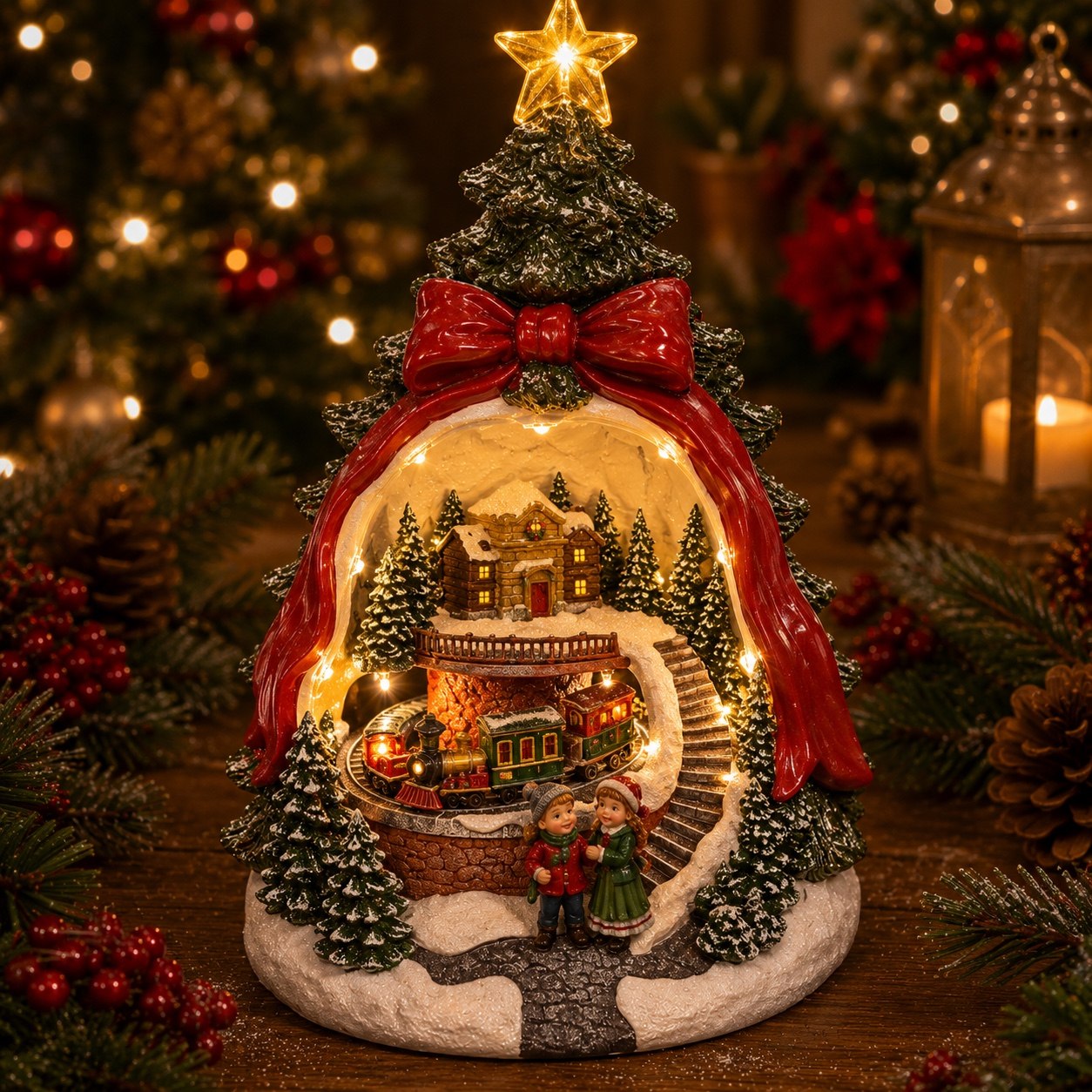 Arbolito con Tren · Villas Navideñas · Santa Shop Guatemala