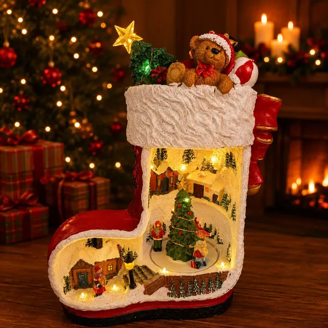 Bota Luces, 40cm · Villas Navideñas · Santa Shop Guatemala