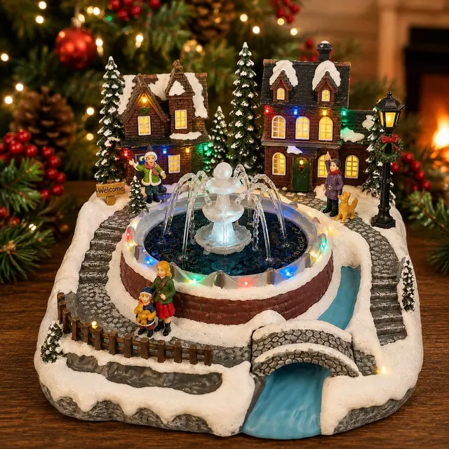 Fuente, 30cm · Villas Navideñas · Santa Shop Guatemala